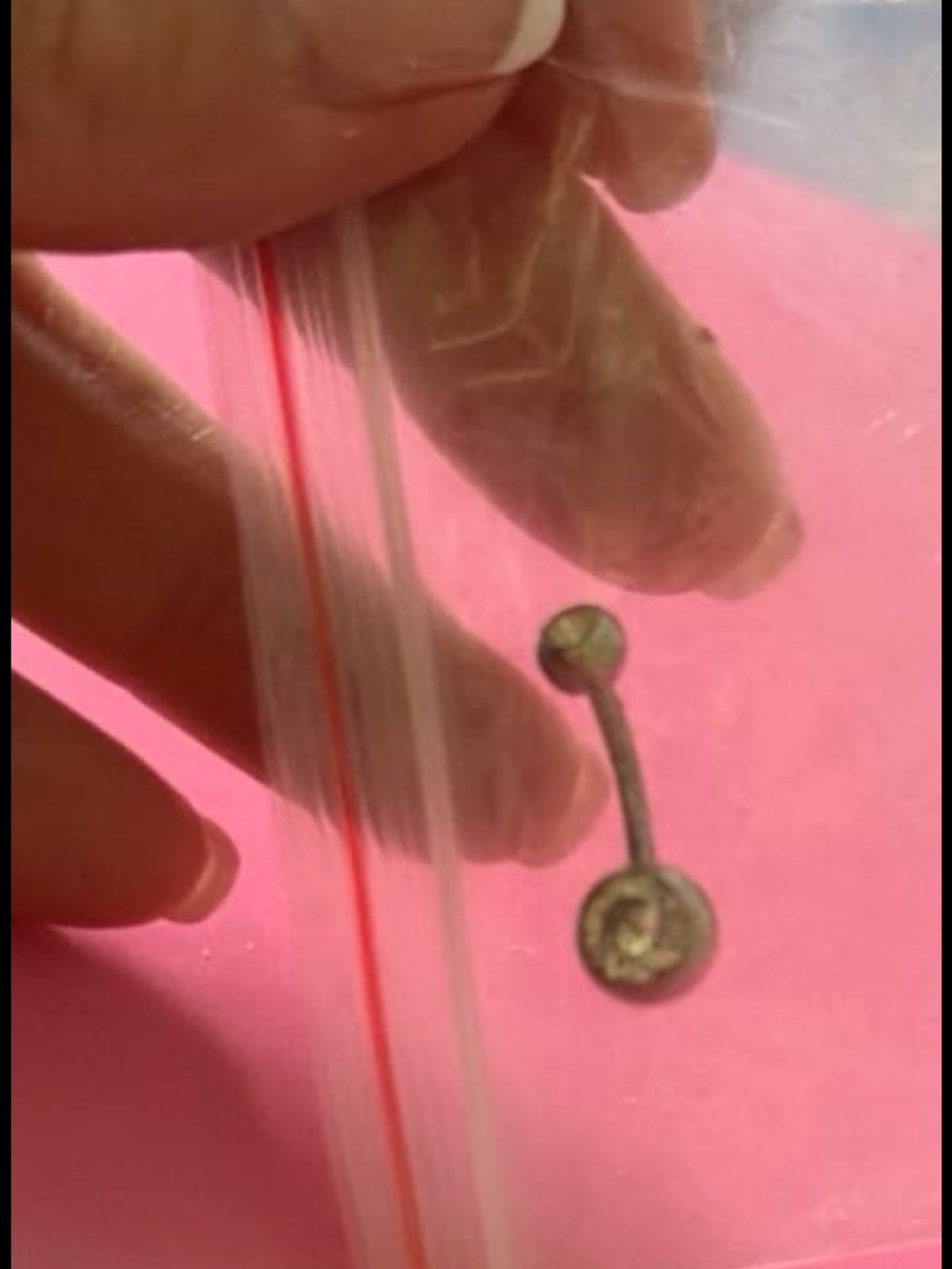 Stainless Navel Barbell with Clear Stones